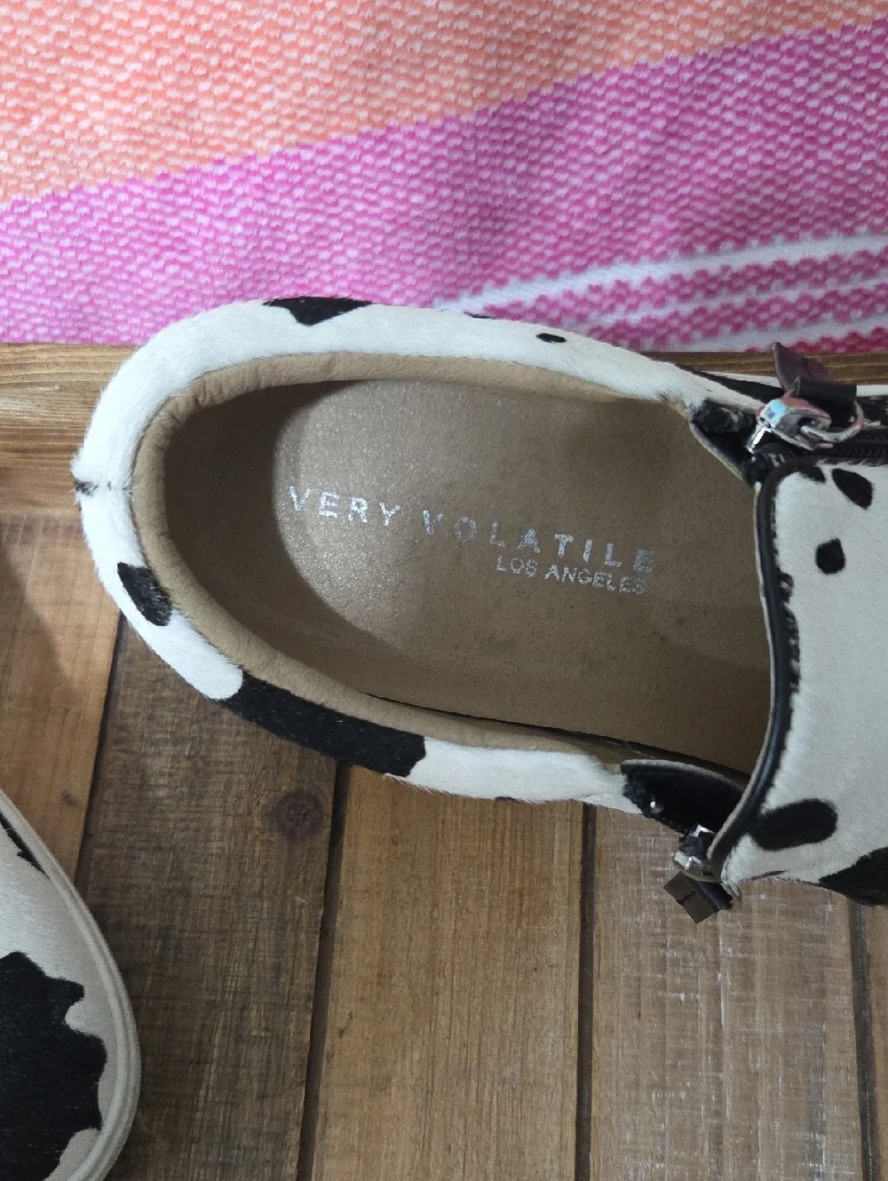 Canvas slip-on sneakers, Very Volatile Normande, cow print